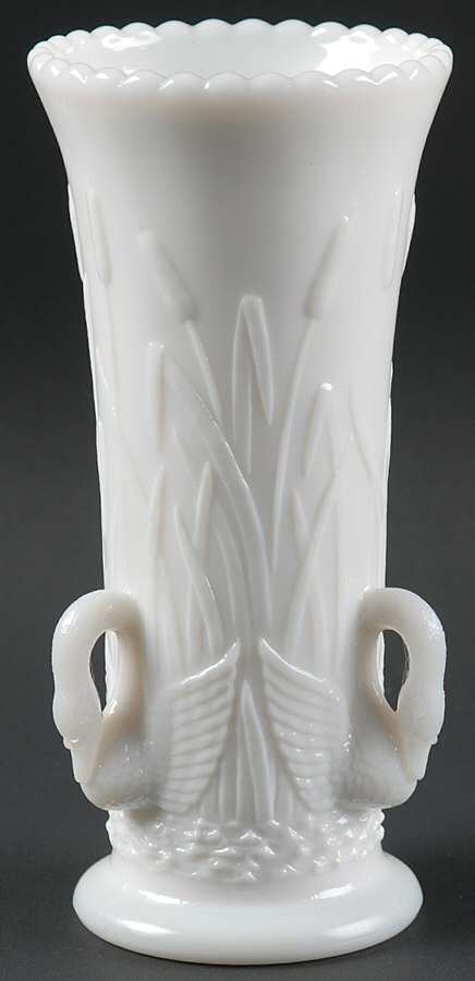 Swan Milk Glass 6" Flower Vase by Westmoreland-1