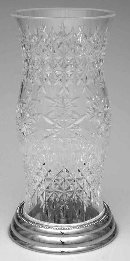 Snow Crystals Hurricane Lamp & Metal Base by Waterford Crystal-1