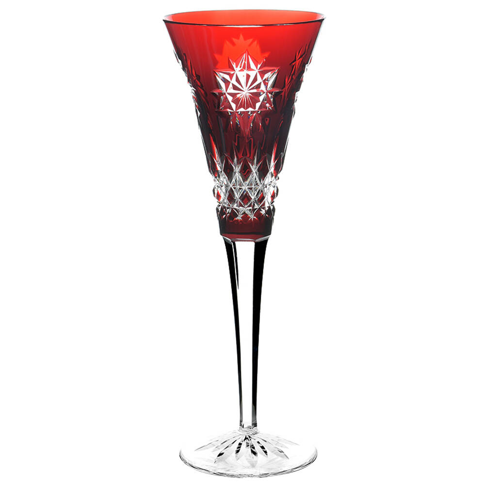 Snow Crystals Red Fluted Champagne by Waterford Crystal-1