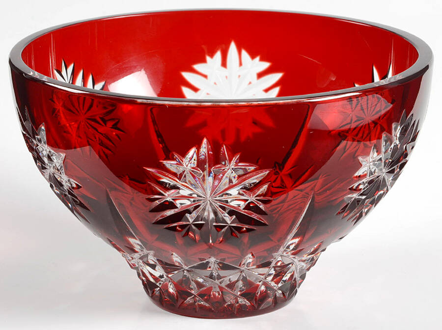 Snow Crystals Red 6" Round Bowl by Waterford Crystal-1