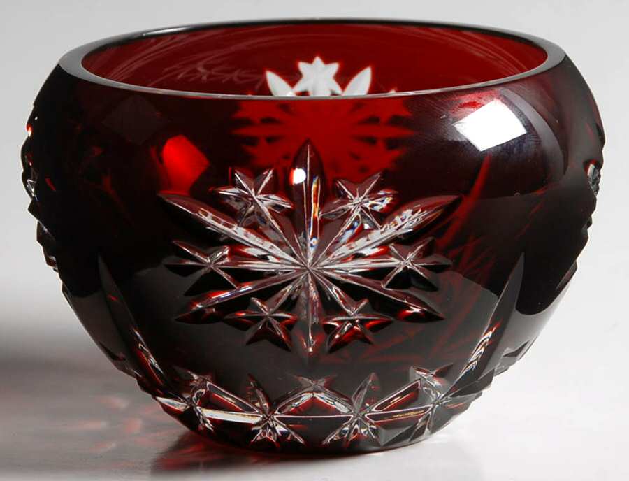Snow Crystals Red Votive Candleholder by Waterford Crystal-1