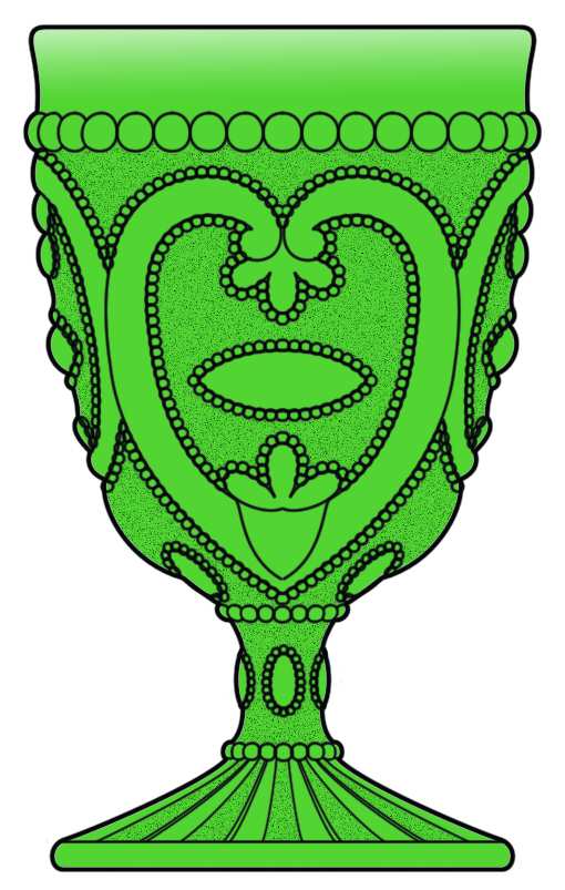Sweetheart Green Water Goblet by L G Wright Glass-1