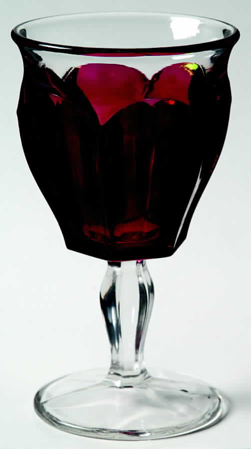1776 Ruby Flash Water Goblet by Westmoreland-1