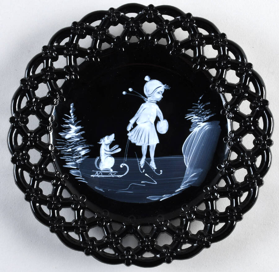 Mary Gregory Black 8" Decorative Plate by Westmoreland-1