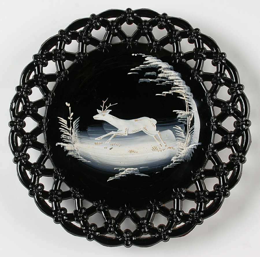 Mary Gregory Black 8" Decorative Plate by Westmoreland-1