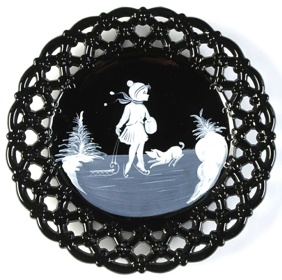 Mary Gregory Black 8" Decorative Plate by Westmoreland-1