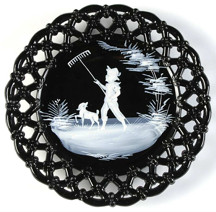 Mary Gregory Black 8" Decorative Plate by Westmoreland-1