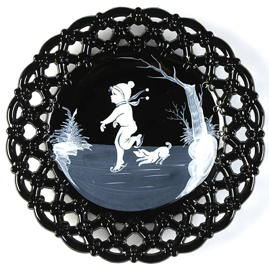 Mary Gregory Black 8" Decorative Plate by Westmoreland-1