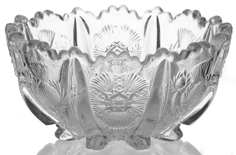 Paneled Thistle 5" Nappy by L G Wright Glass-1