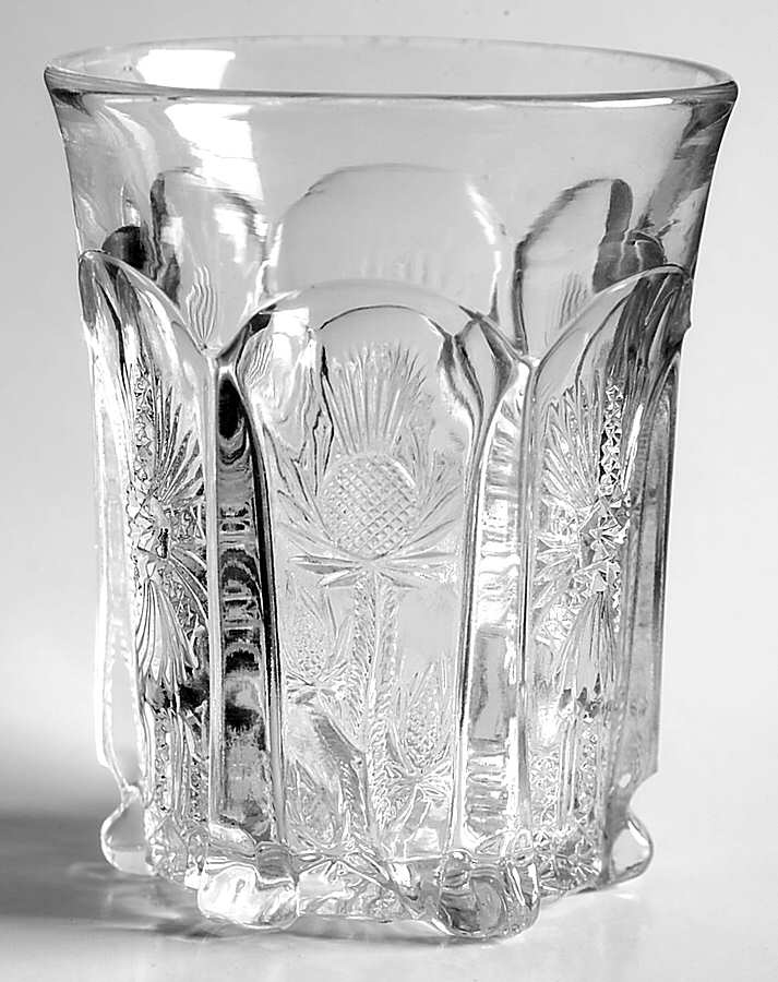 Paneled Thistle 8 Oz Flat Tumbler by L G Wright Glass-1