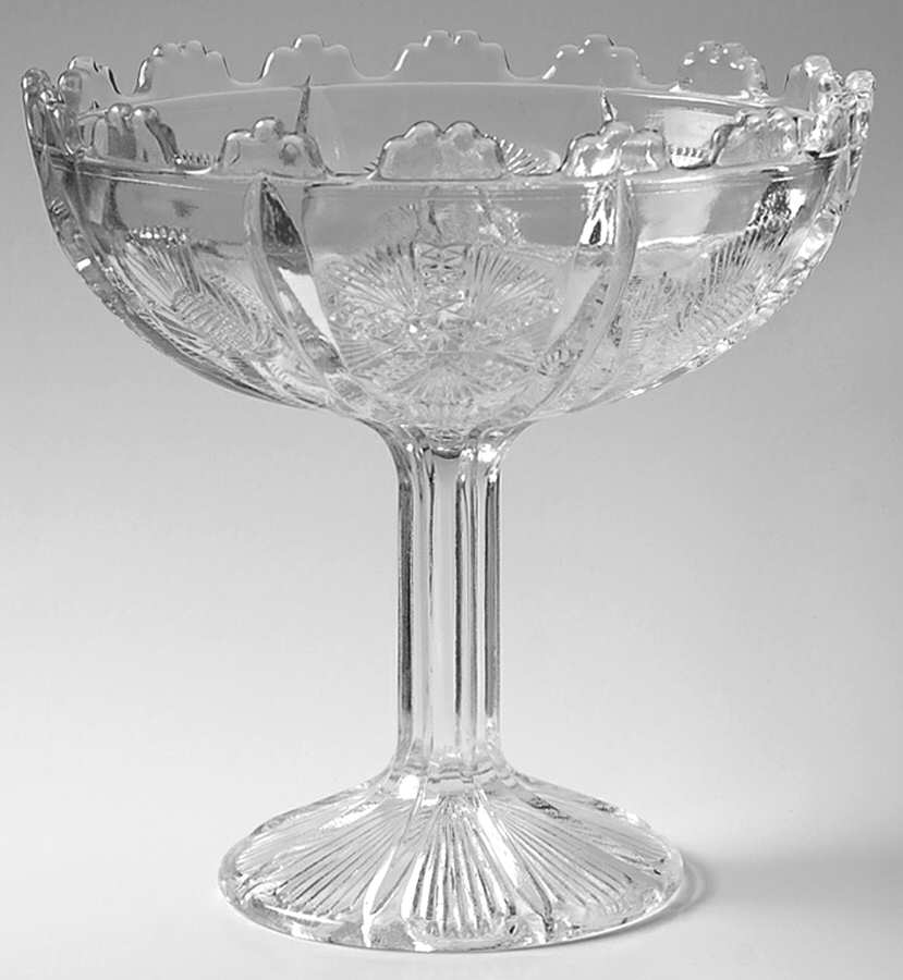 Paneled Thistle Candy Dish No Lid by L G Wright Glass-1