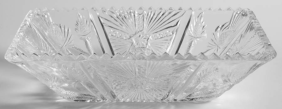 Paneled Thistle 7" Rectangular Relish by L G Wright Glass-1