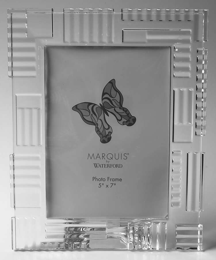 Cubist Frame-Holds 5" X 7" Photo by Waterford Crystal-1