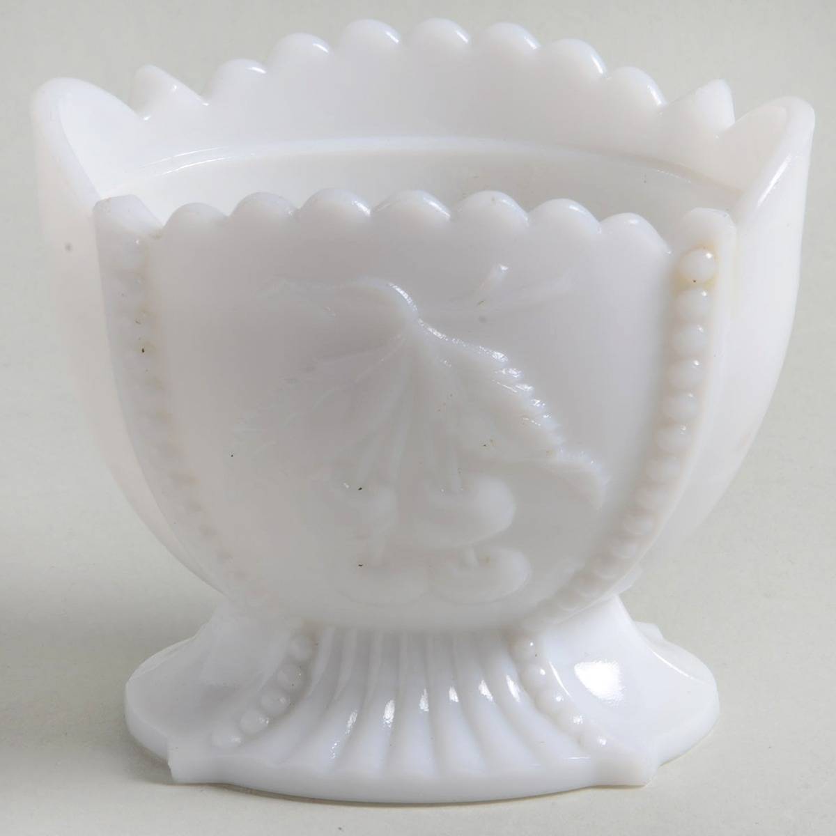 Cherry and Grape Milk Glass (Line 108) Open Sugar by Westmoreland-1