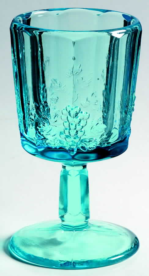 Panel Grape Blue Water Goblet by L G Wright Glass-1