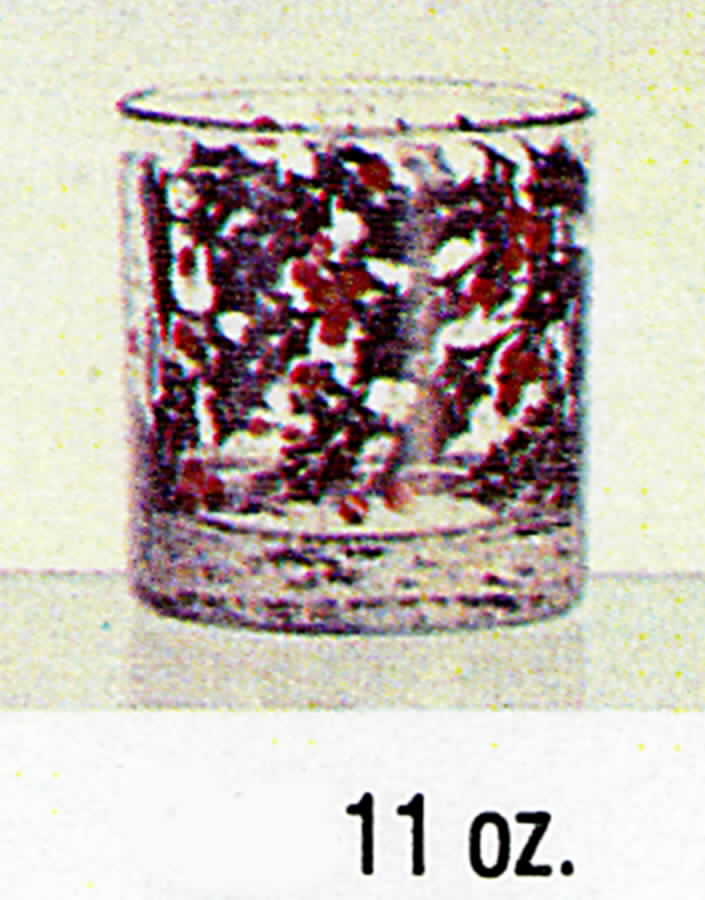 Snowy Holly Green Leaves Double Old Fashioned by West Virginia Glass Specialty-1