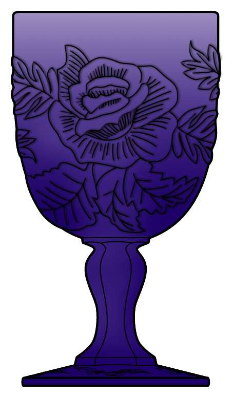 Wild Rose Amethyst Water Goblet by L G Wright Glass-1