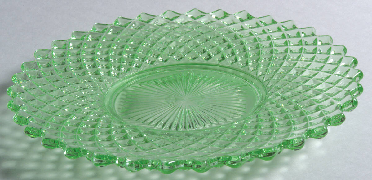English Hobnail Green (Round Foot) Luncheon Plate by Westmoreland-1
