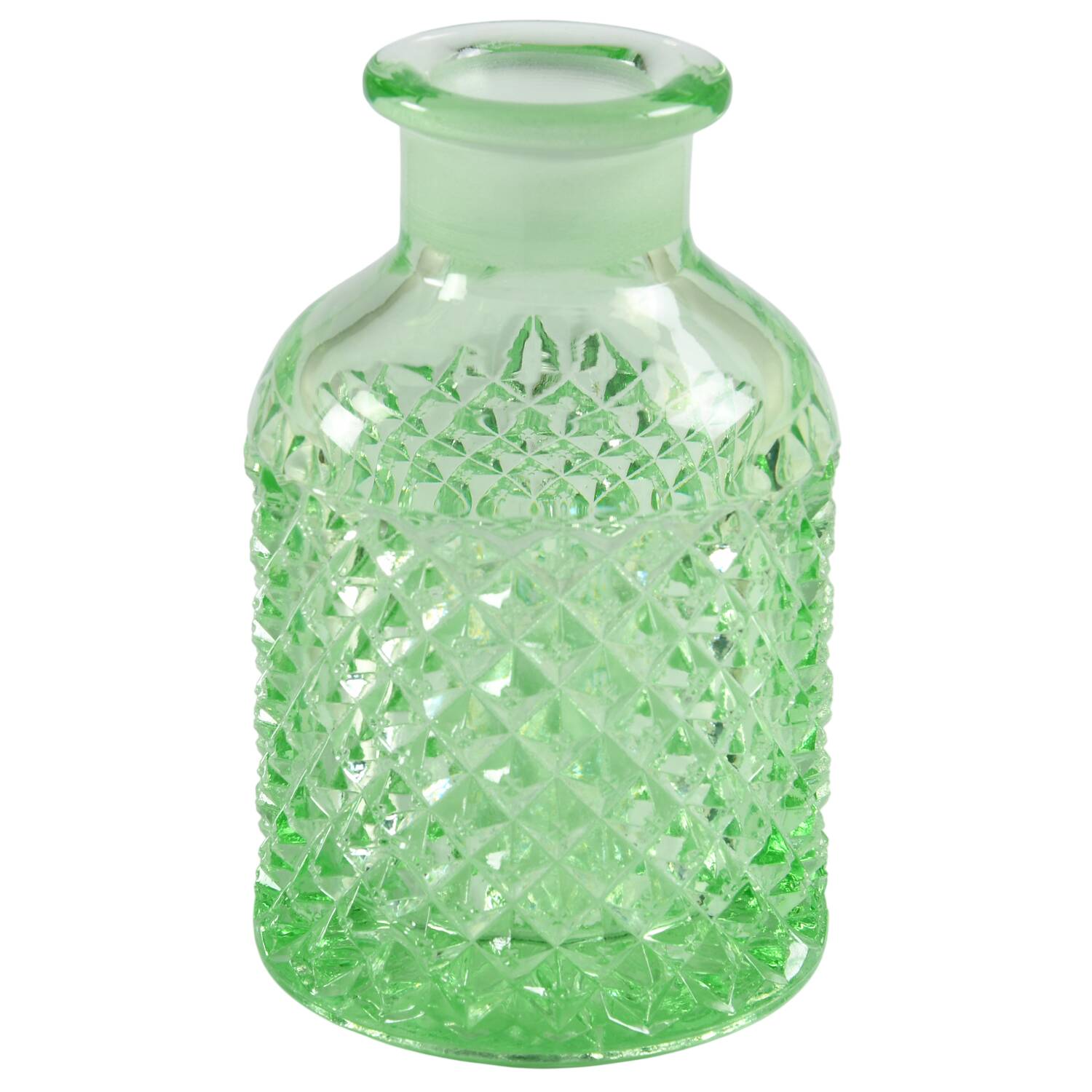 English Hobnail Green (Round Foot) Round Perfume Bottle No Stopper by Westmoreland-1