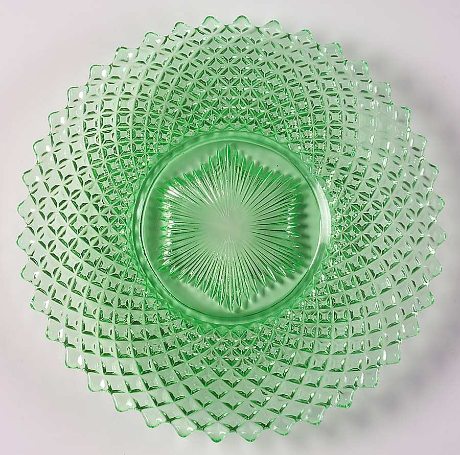 English Hobnail Green (Round Foot) Dinner Plate by Westmoreland-1