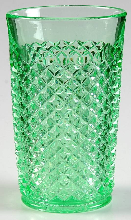 English Hobnail Green (Round Foot) 10 Oz Flat Tumbler by Westmoreland-1
