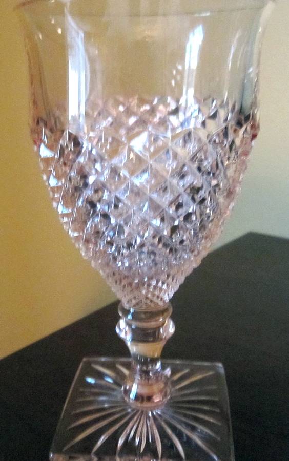 English Hobnail Pink (Square Foot) Water Goblet by Westmoreland-1