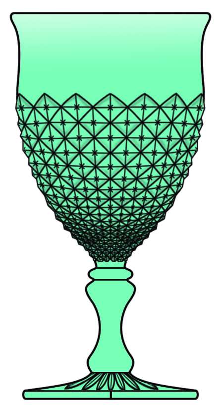 English Hobnail Turquoise (Square Foot) Water Goblet by Westmoreland-1