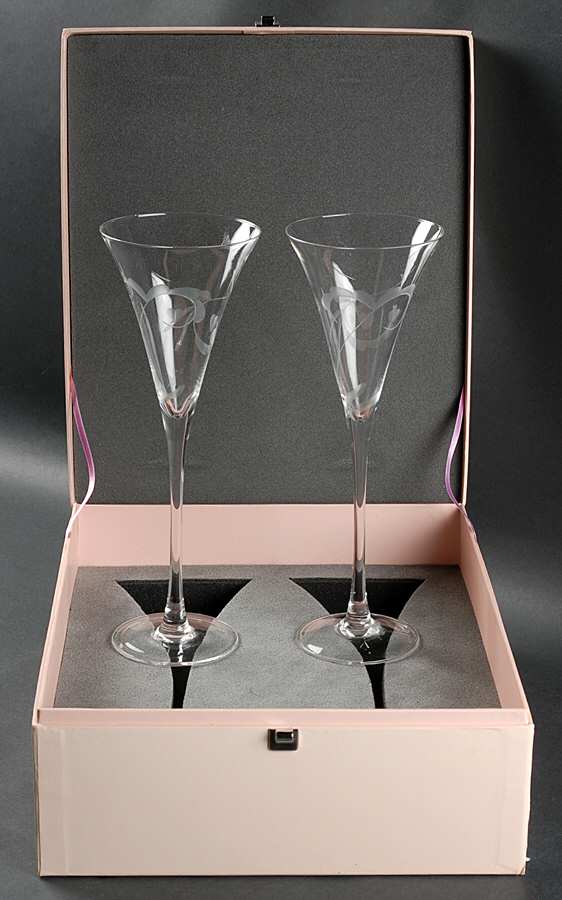 Yours Truly Fluted Champagne - Set of 2 by Waterford Crystal-1