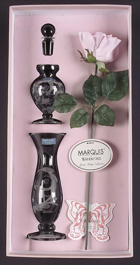 Yours Truly Vanity Set-Perfume Bottle & Bud Vase (Pbdr + Vbud) by Waterford Crystal-1