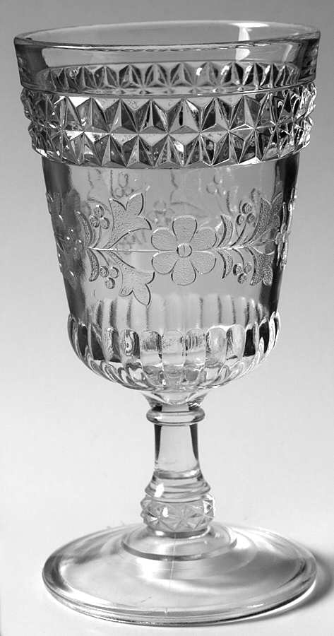 Wildflower Clear Water Goblet by L G Wright Glass-1
