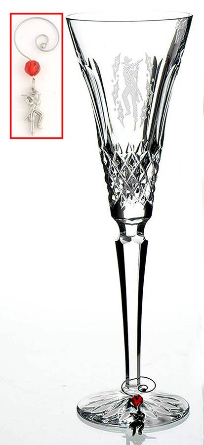 Twelve Days of Christmas (No Box) Fluted Champagne & Charm by Waterford Crystal-1