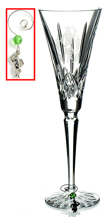 Twelve Days of Christmas (No Box) Fluted Champagne & Charm by Waterford Crystal-1