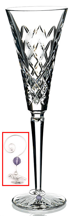 Twelve Days of Christmas (No Box) Fluted Champagne & Charm by Waterford Crystal-1