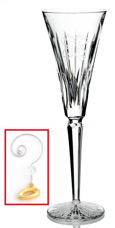 Twelve Days of Christmas (No Box) Fluted Champagne & Charm by Waterford Crystal-1
