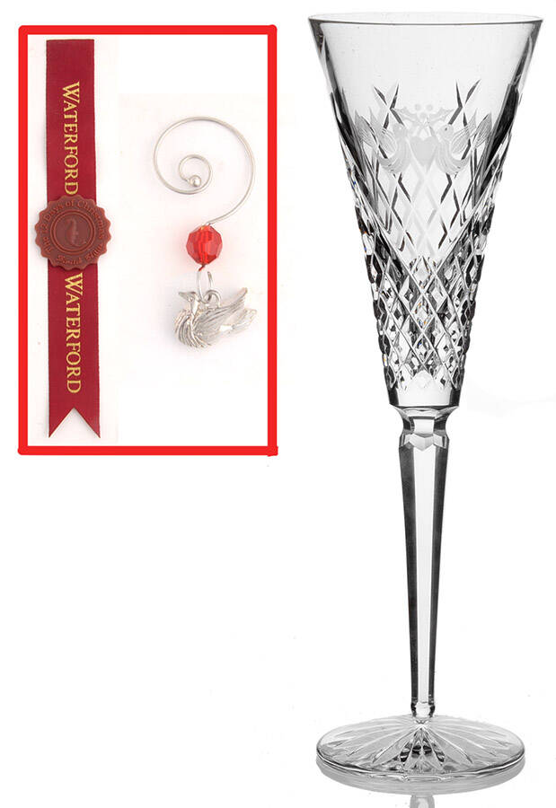 Twelve Days of Christmas (Boxed) Fluted Champagne & Charm by Waterford Crystal-1
