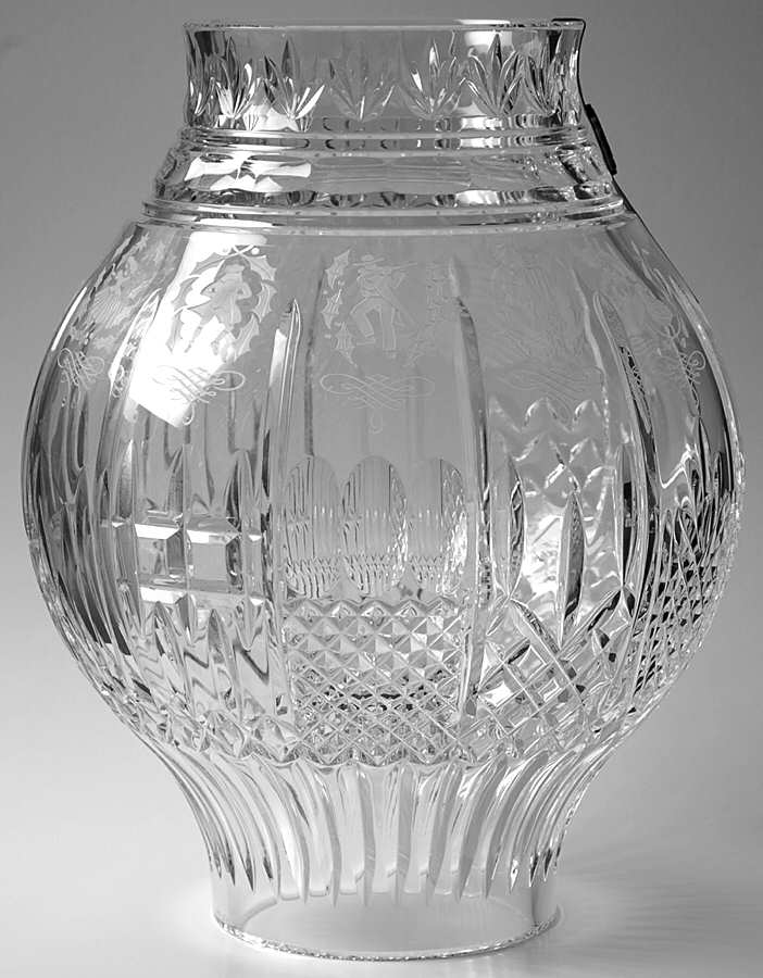 Twelve Days of Christmas (3 Pc) Footed Hurricane/Candleholder-Globe Only by Waterford Crystal-1