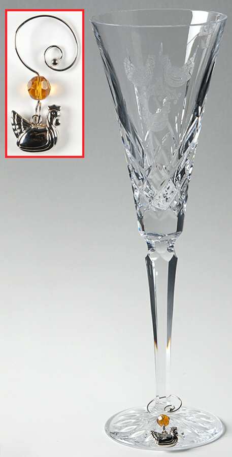 Twelve Days of Christmas Boxed) Fluted Champagne & Charm by Waterford Crystal-1