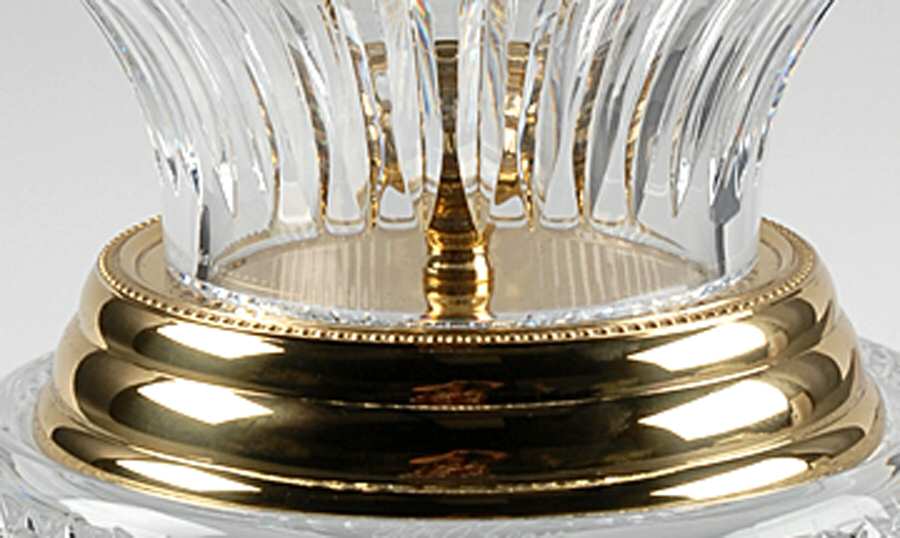 Twelve Days of Christmas (3Pc) Footed Hurricane/Candleholder-Brass Cndl Hld by Waterford Crystal-1