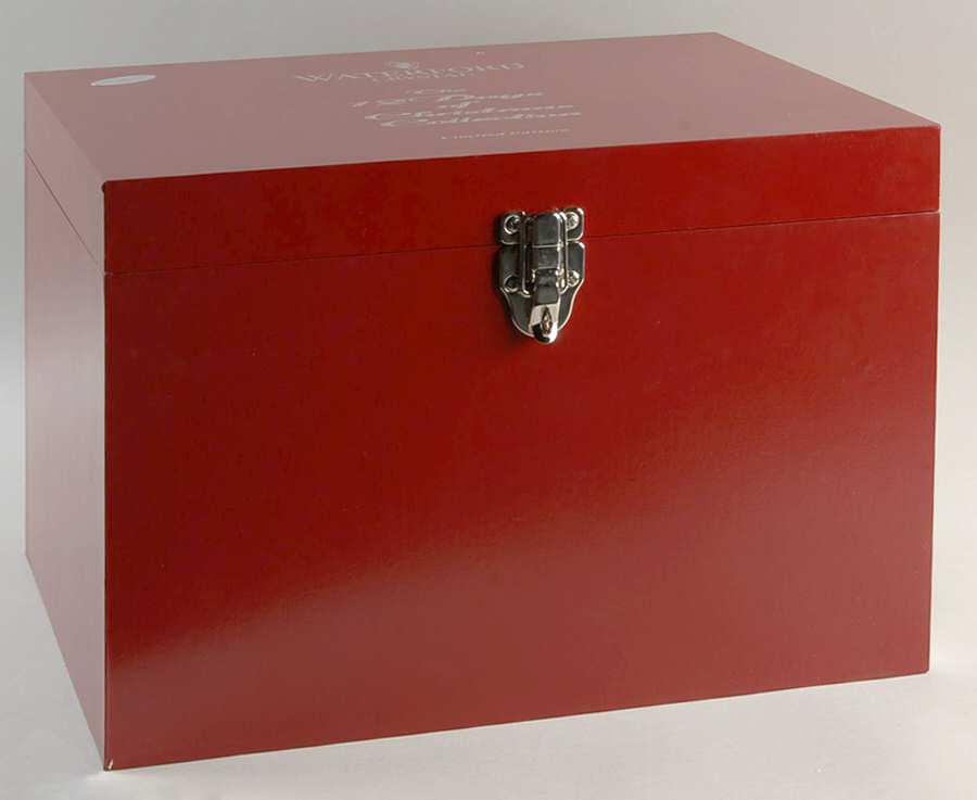 Twelve Days of Christmas Wood Case (Four Double Old Fashioned Set) by Waterford Crystal-1