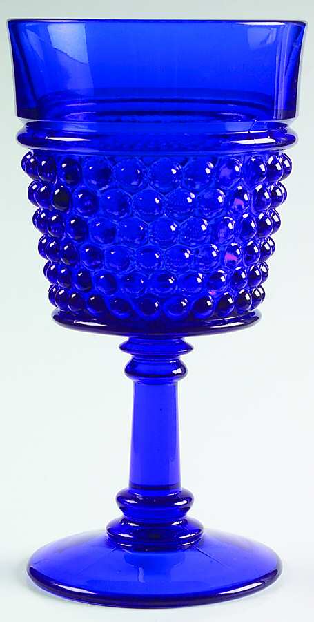 American Hobnail Cobalt Water Goblet by Westmoreland-1