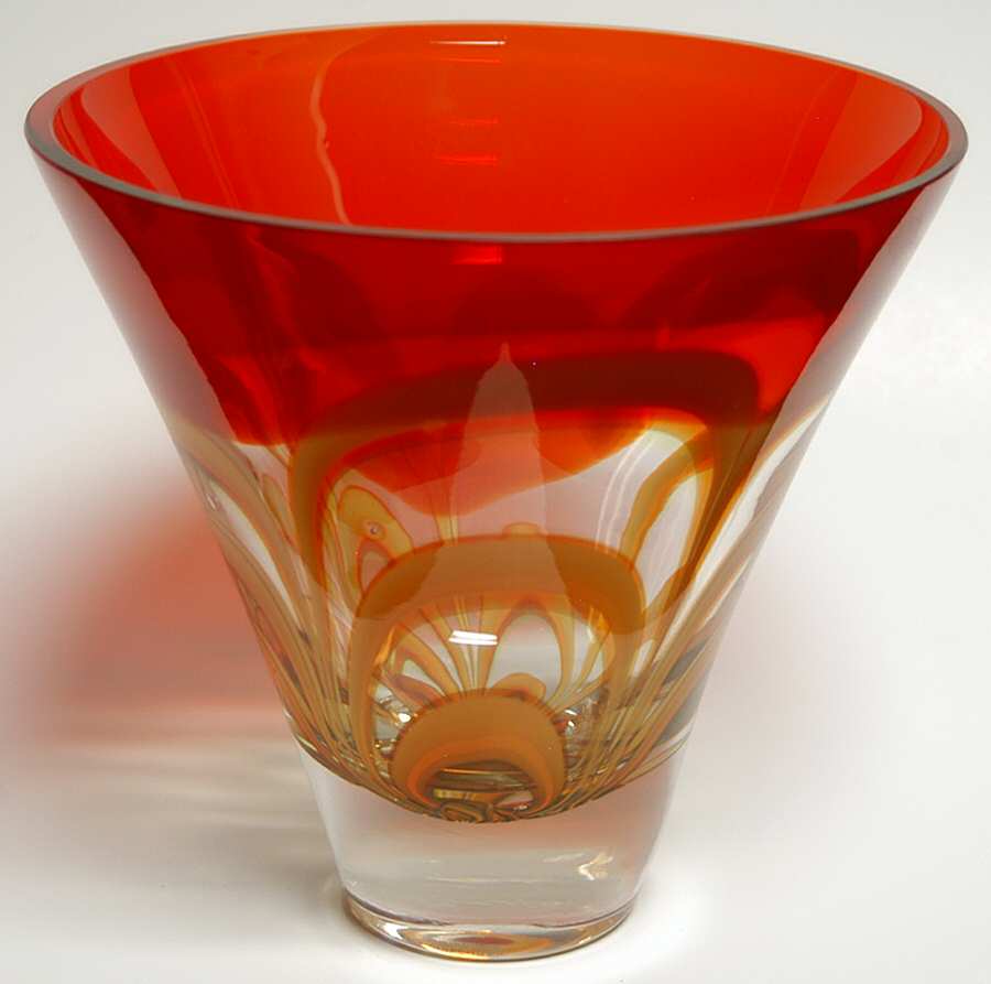 Evolution (Red Amber) 8" Round Flared Bowl by Waterford Crystal-1