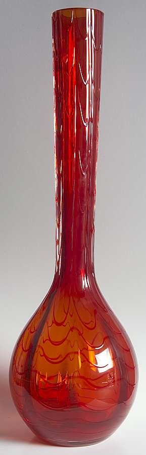 Evolution (Red Amber) 17" Flower Vase by Waterford Crystal-1
