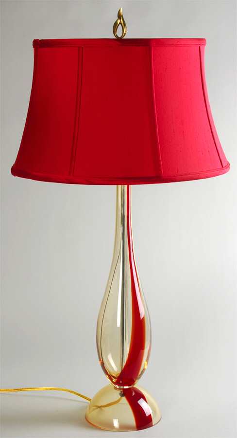 Evolution (Red Amber) 34" Electric Lamp & Shade by Waterford Crystal-1