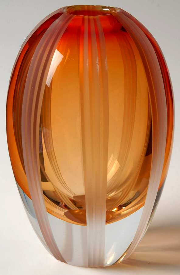Evolution (Red Amber) 8" Flower Vase by Waterford Crystal-1