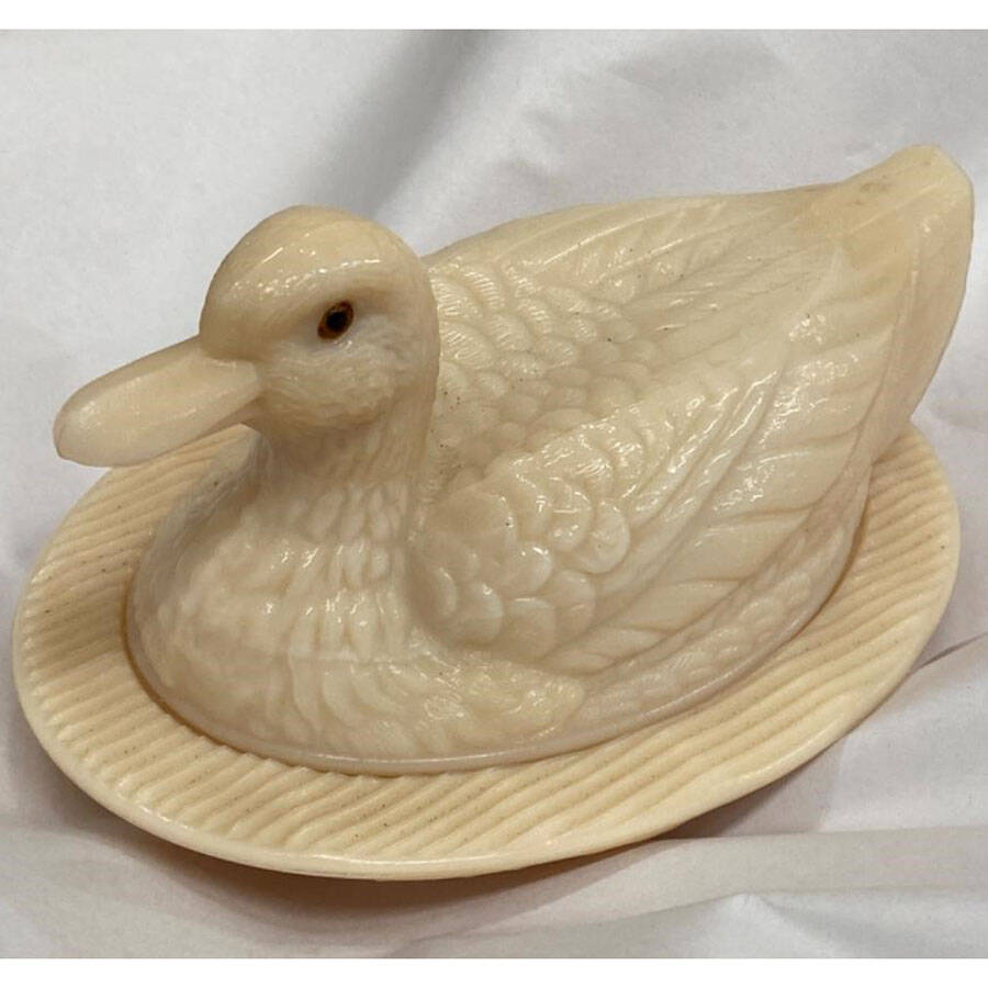 Animals & Figurines Oval Covered Duck Dish by Westmoreland-1