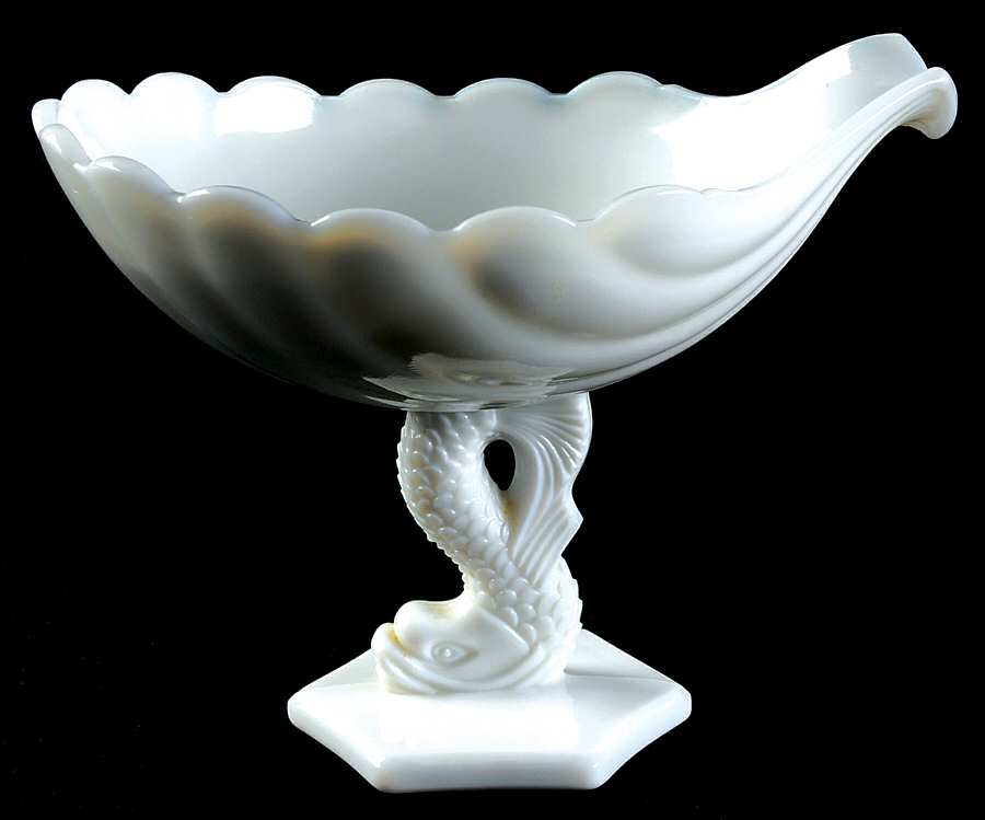 Animals & Figurines #DP-2 8" Shell Bowl on Dolphin Base by Westmoreland-1