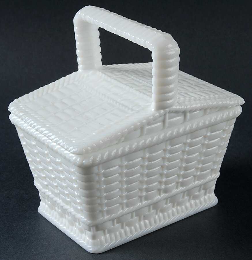 Animals & Figurines 5" Rectangular Basket & Lid by Westmoreland-1