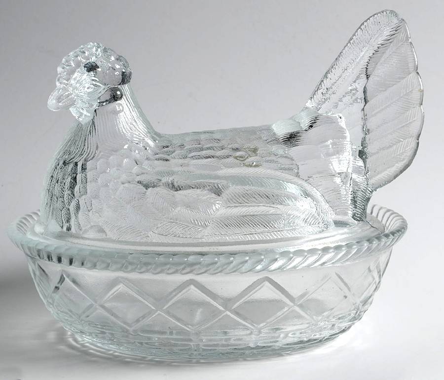Animals & Figurines Clear Hen on Nest by Westmoreland-1