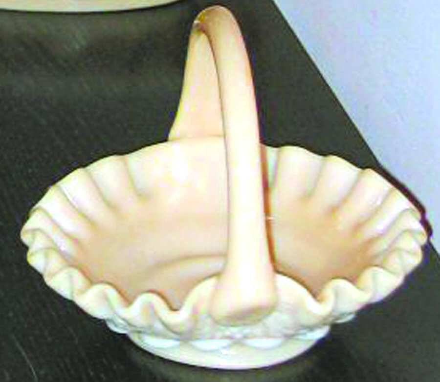 Paneled Grape Almond 6" Handled Basket by Westmoreland-1