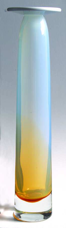 Evolution (Opal & Amber) 14" Tall Single Light Candlestick by Waterford Crystal-1